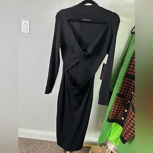 Black Dress with middle cut out.